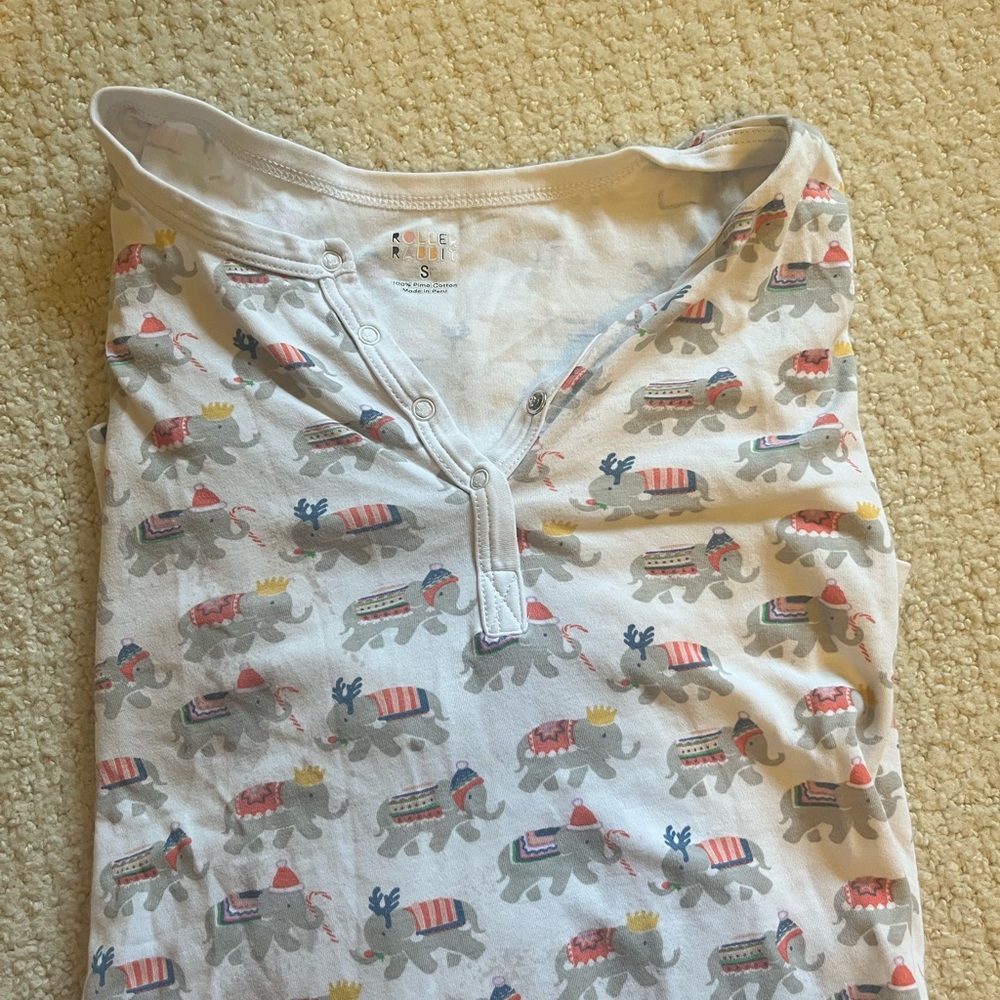 White Elephant Print Roller Rabbit